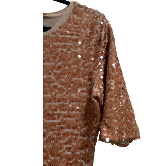 BCBG Maxazria Medium Sequined Brown Short Sleeve Dress - Picture 4 of 7
